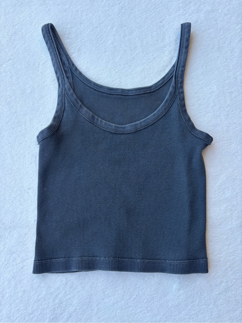 Brandy Melville Charcoal Ribbed Scoop Tank